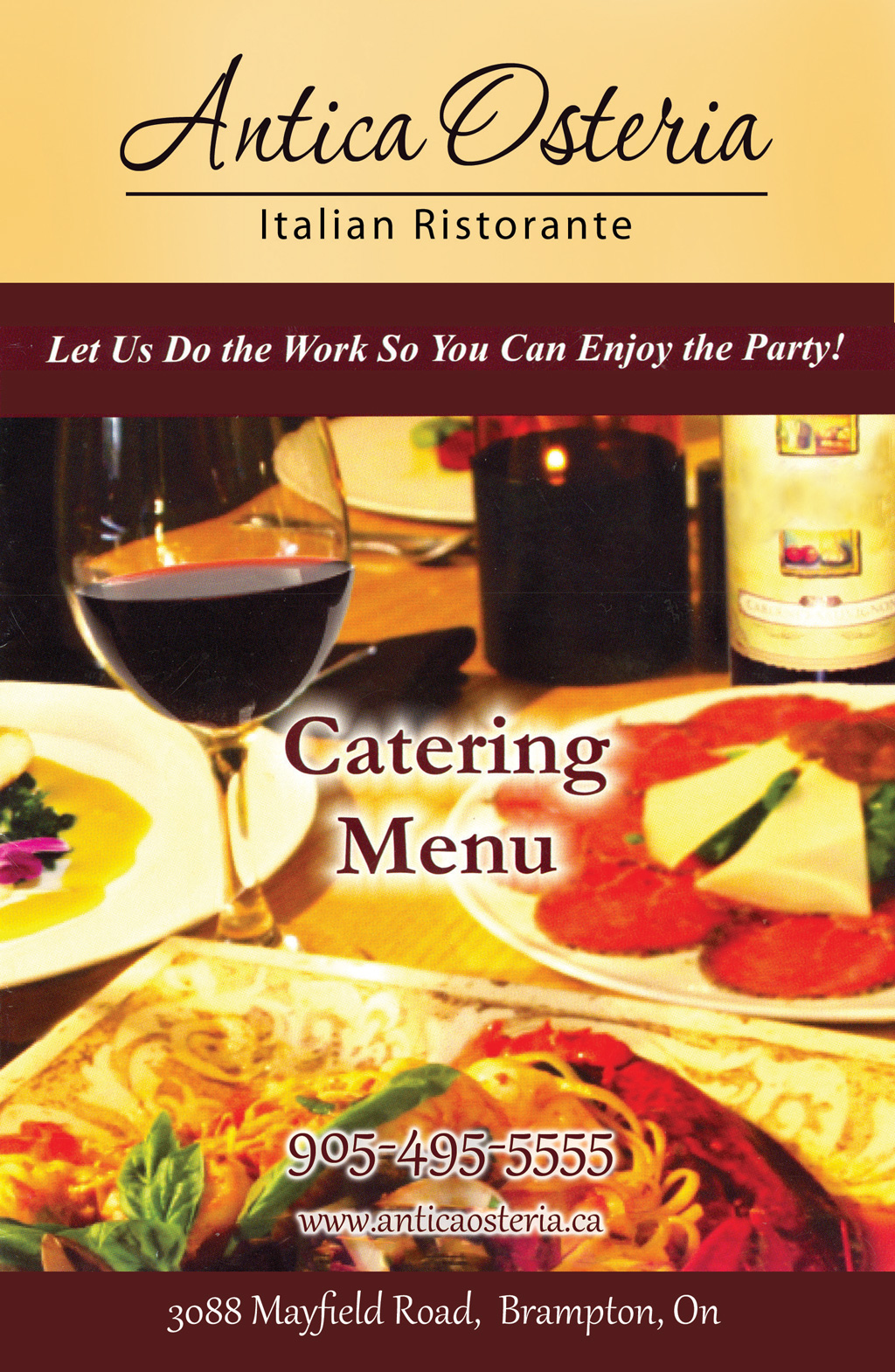 Catering Menu Antica Osteria Italian Eatery Brampton, ON (905